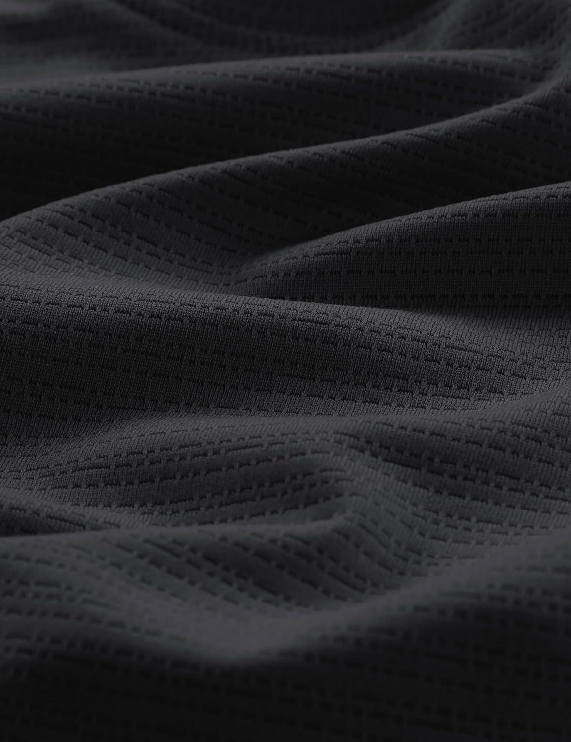 imageCRZ YOGA Texture Workout Shirts for Men Lightweight Crewneck Running Athletic TShirts Short Sleeve Gym TopsBlack