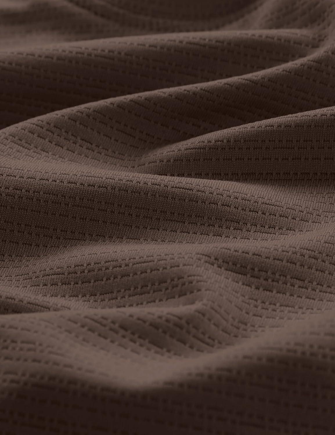 imageCRZ YOGA Texture Workout Shirts for Men Lightweight Crewneck Running Athletic TShirts Short Sleeve Gym TopsHot Fudge Brown