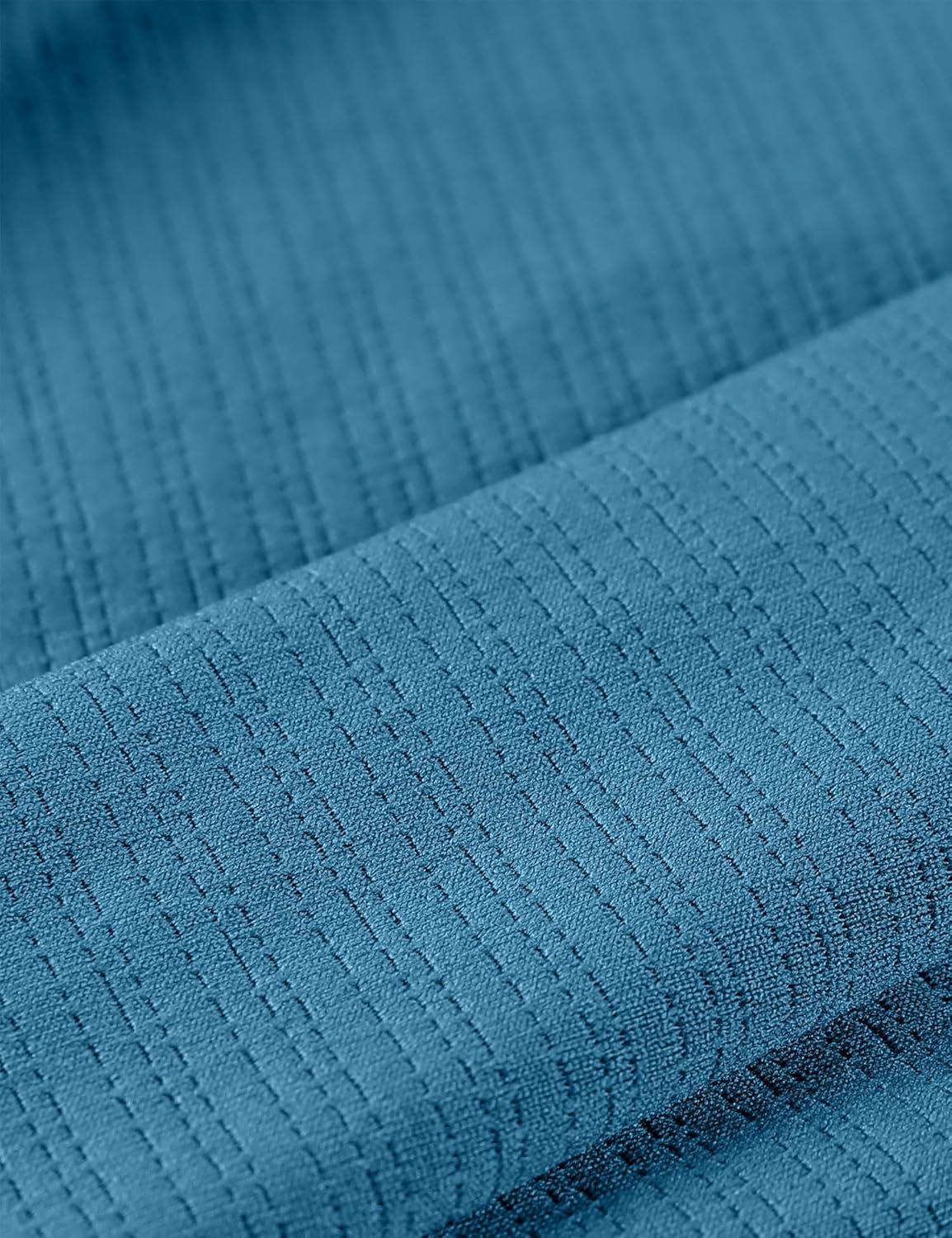 imageCRZ YOGA Texture Workout Shirts for Men Lightweight Crewneck Running Athletic TShirts Short Sleeve Gym TopsIron Blue