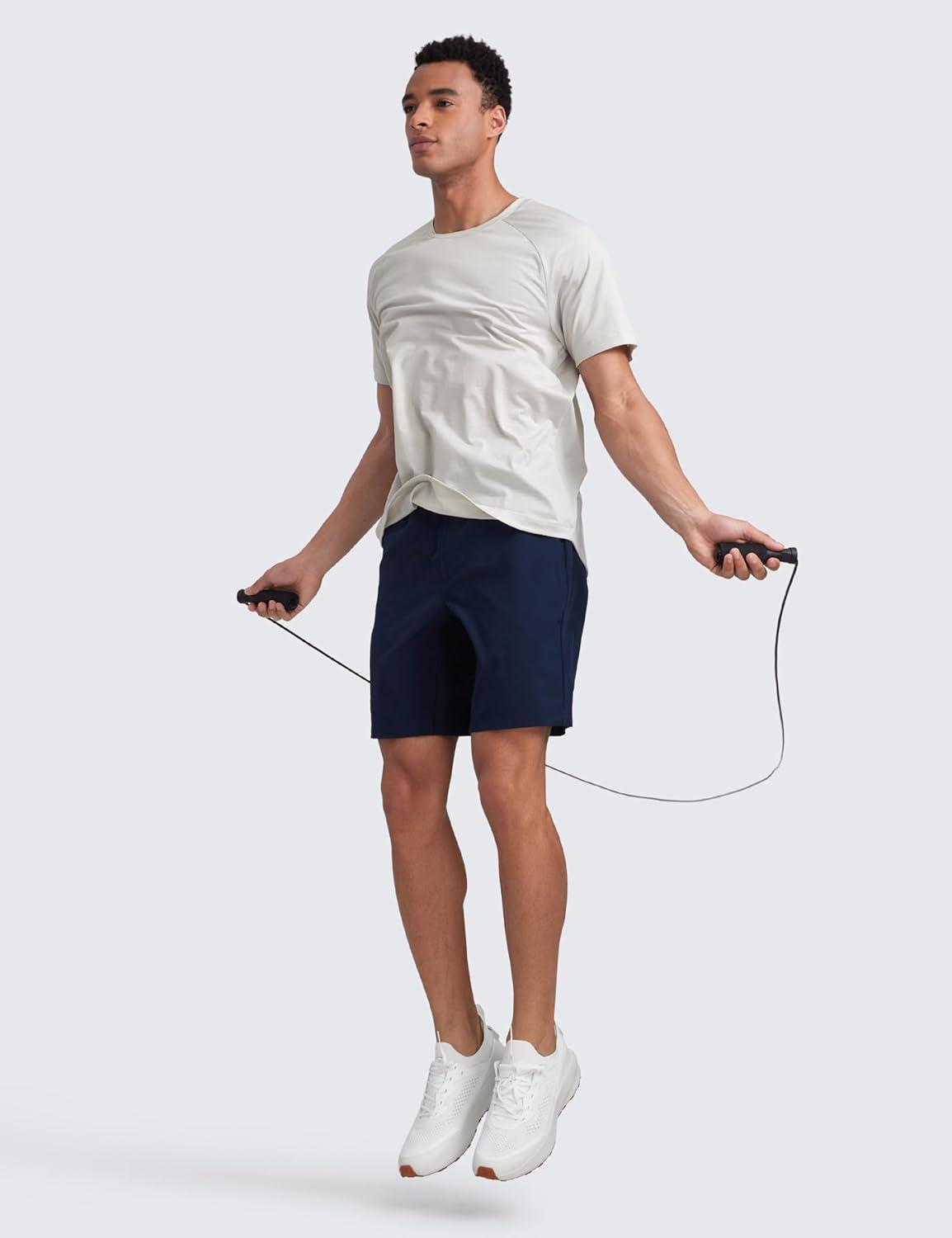 imageCRZ YOGA Texture Workout Shirts for Men Lightweight Crewneck Running Athletic TShirts Short Sleeve Gym TopsMilky White