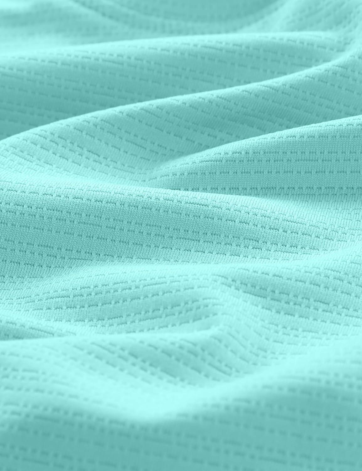 imageCRZ YOGA Texture Workout Shirts for Men Lightweight Crewneck Running Athletic TShirts Short Sleeve Gym TopsTropical Mint Green