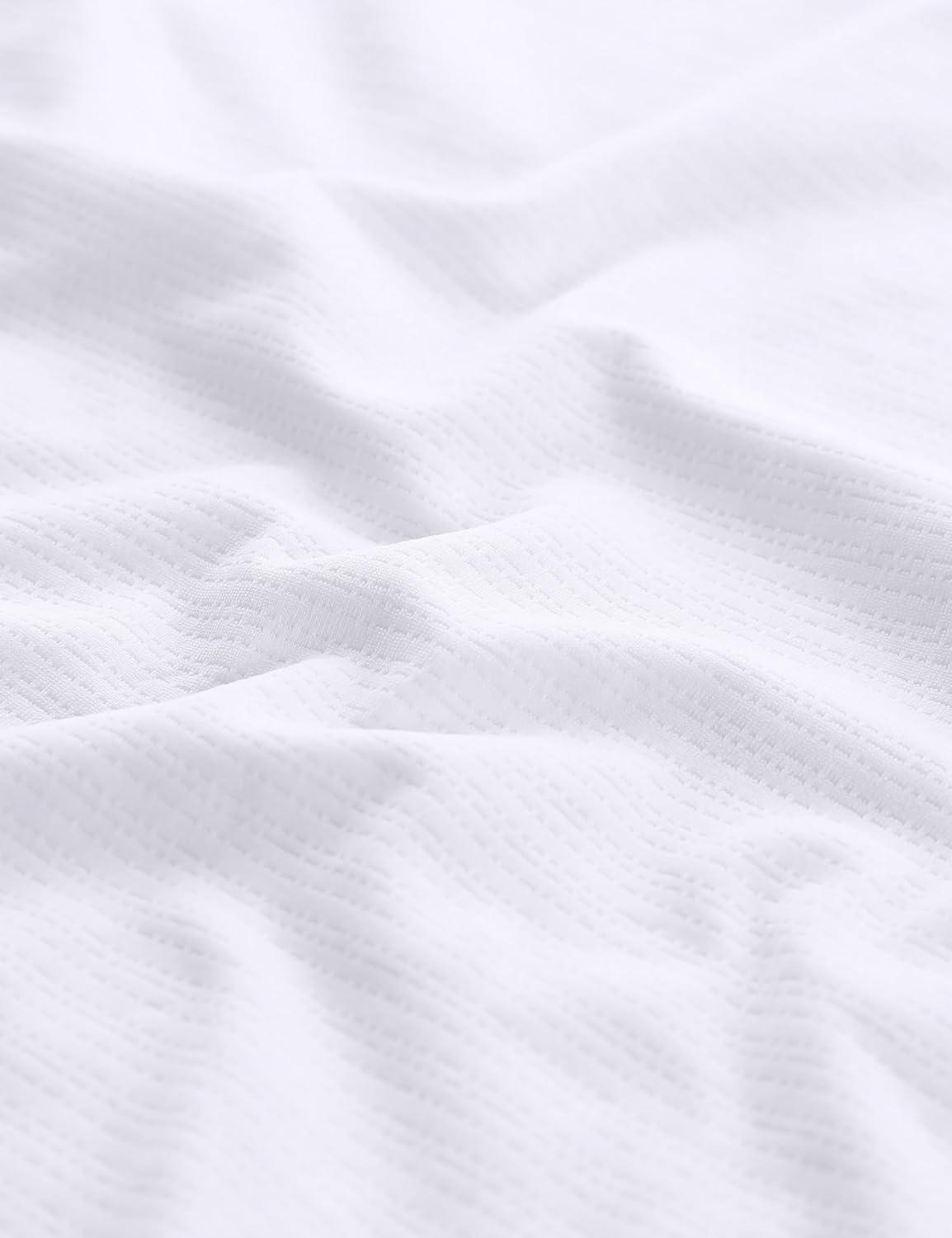 imageCRZ YOGA Texture Workout Shirts for Men Lightweight Crewneck Running Athletic TShirts Short Sleeve Gym TopsWhite