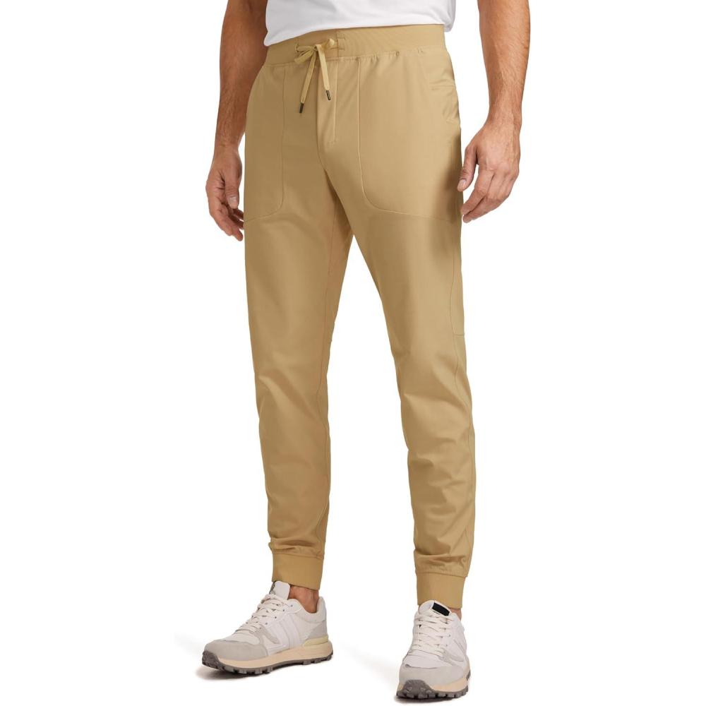 imageCRZ YOGA All Day Comfy PullOn Golf Joggers for Men 28quot30quot32quot Quick Dry Lightweight Work Casual Pants with PocketsKhaki Sand