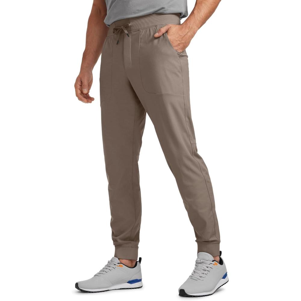 imageCRZ YOGA All Day Comfy PullOn Golf Joggers for Men 28quot30quot32quot Quick Dry Lightweight Work Casual Pants with PocketsNomad Grey