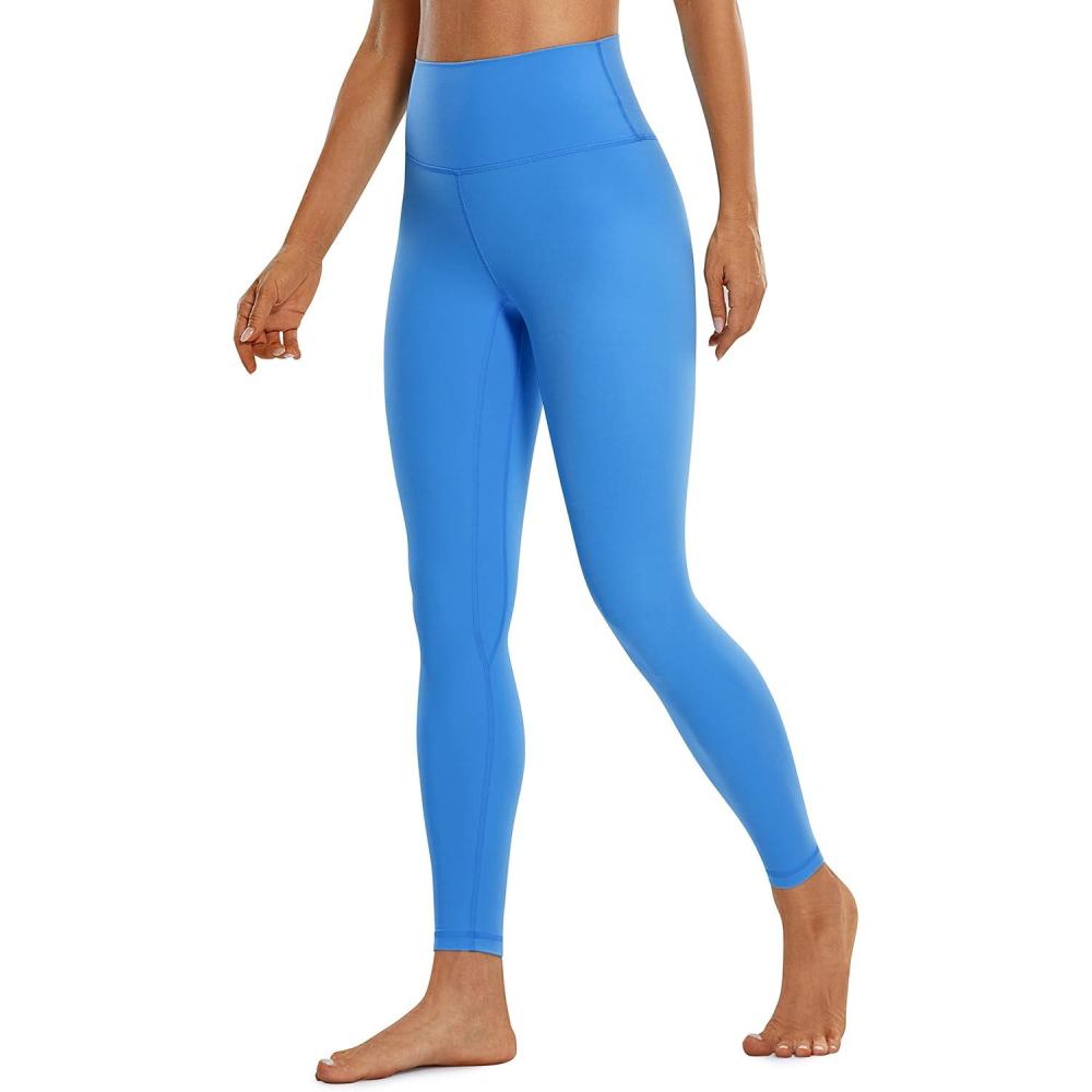 imageCRZ YOGA Brushed Naked Feeling Workout Leggings 25quot High Waisted Gym Compression Tummy Control Womens Yoga PantsHazy Blue
