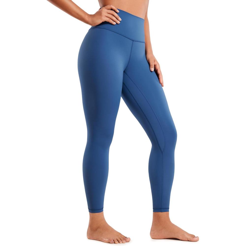 imageCRZ YOGA Brushed Naked Feeling Workout Leggings 25quot  High Waisted Gym Compression Tummy Control Womens Yoga PantsPitch Blue