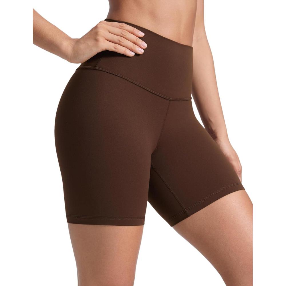 imageCRZ YOGA ButterLuxe Biker Shorts 6quot High Waisted Workout Running Volleyball Spandex Yoga WomensLava Brown