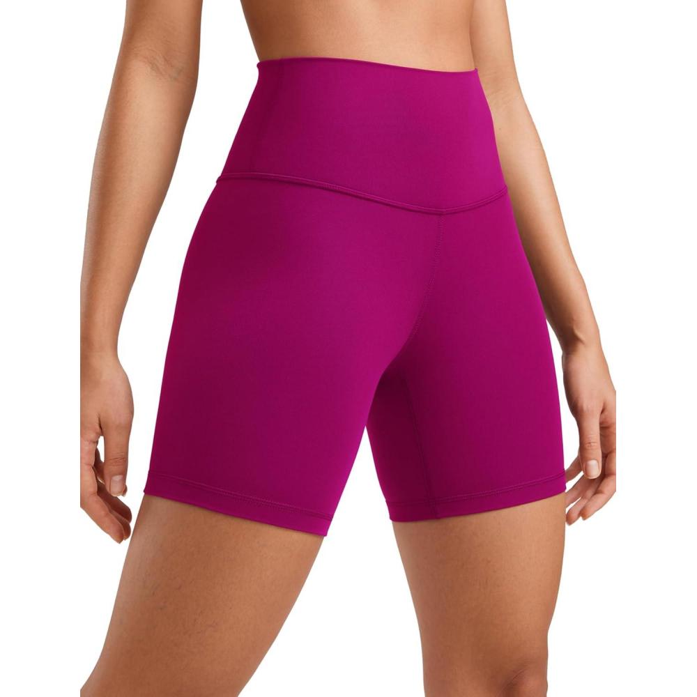 imageCRZ YOGA ButterLuxe Biker Shorts 6quot High Waisted Workout Running Volleyball Spandex Yoga WomensMagenta Purple