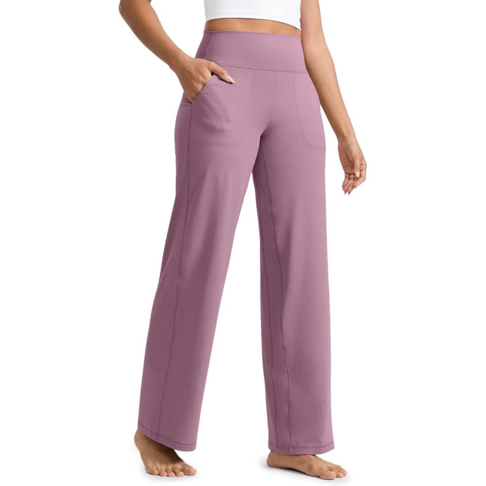imageCRZ YOGA Butterlift Wide Leg Pants Pockets 29quot31quot33quot High Waisted Yoga Lounge Buttery Soft Comfy Casual WomensLight Lavender