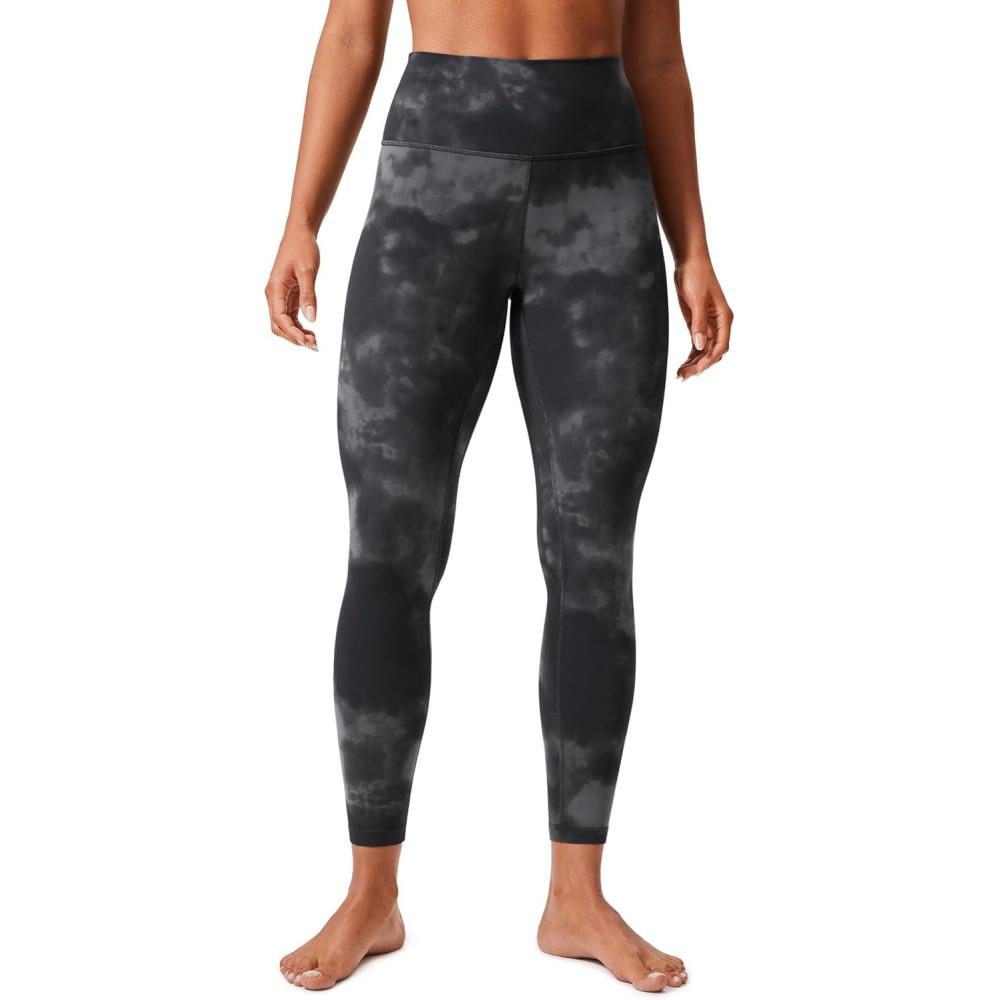 imageCRZ YOGA Butterlift Workout Leggings 25quot  High Waisted Pilates Gym Athletic Womens Yoga Pants Buttery SoftGrey Tie Dye Flowers