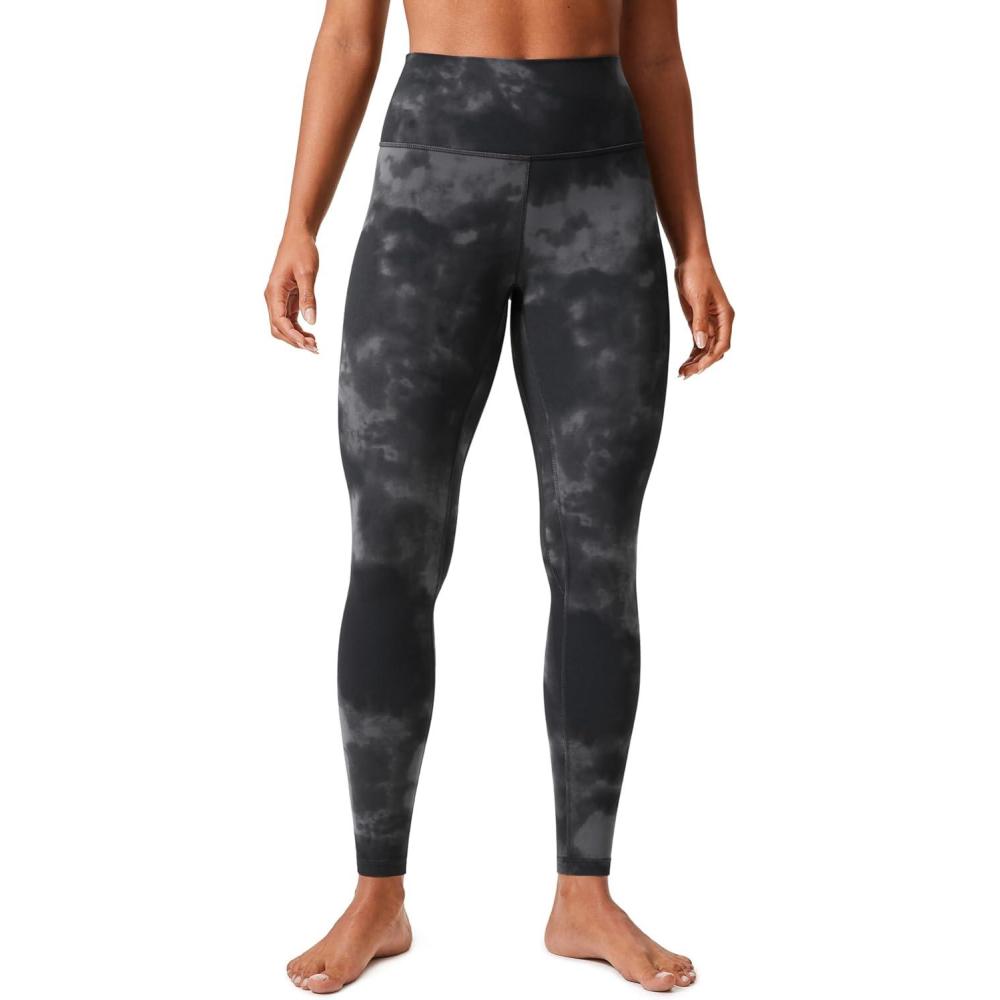 imageCRZ YOGA Butterlift Workout Leggings 28quot High Waisted Pilates Gym Athletic Womens Yoga Pants Buttery SoftGrey Tie Dye Flowers