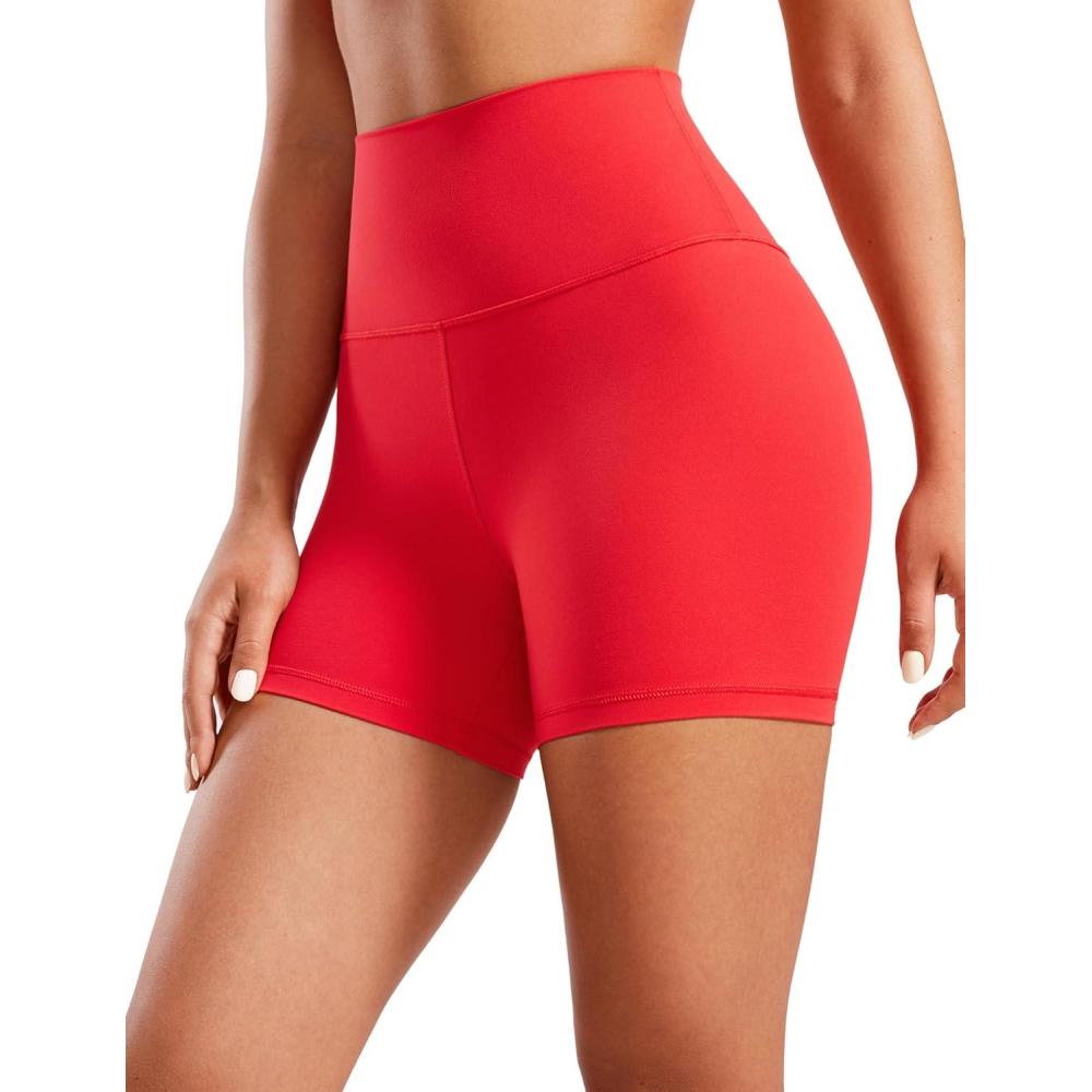 imageCRZ YOGA Butterluxe Biker Shorts 4  High Waisted Booty Workout Volleyball Yoga Womens SpandexDeep Red