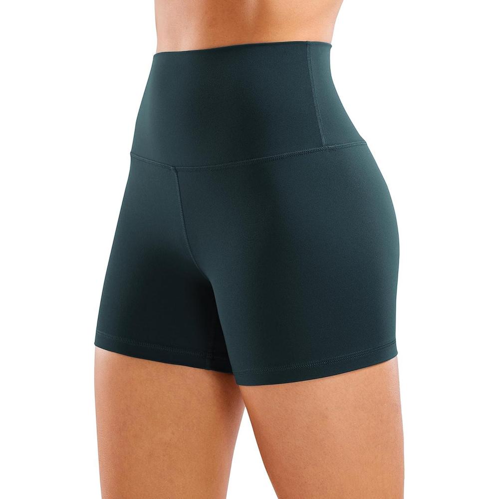 imageCRZ YOGA Butterluxe Biker Shorts 4  High Waisted Booty Workout Volleyball Yoga Womens SpandexForest Dark Green