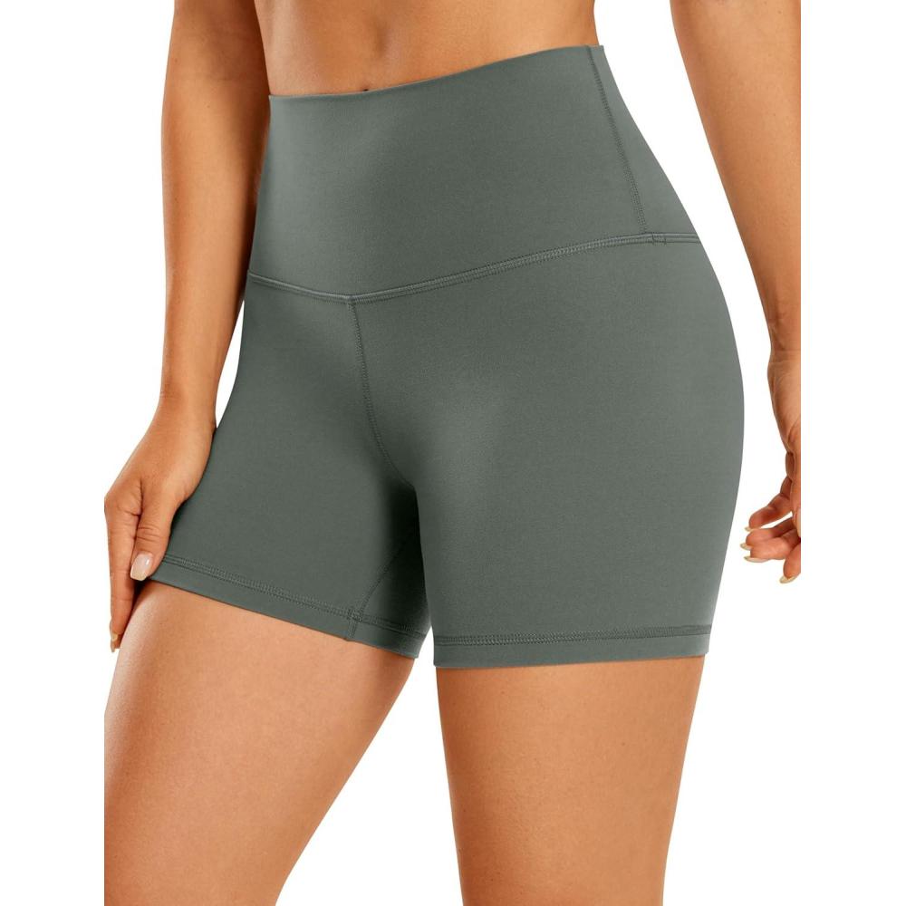 imageCRZ YOGA Butterluxe Biker Shorts 4 High Waisted Booty Workout Volleyball Yoga Womens SpandexGrey Sage
