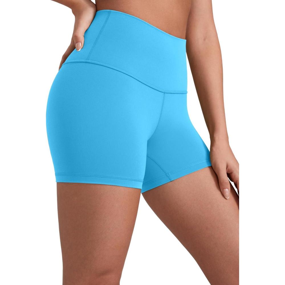 imageCRZ YOGA Butterluxe Biker Shorts 4 High Waisted Booty Workout Volleyball Yoga Womens SpandexKayak Blue