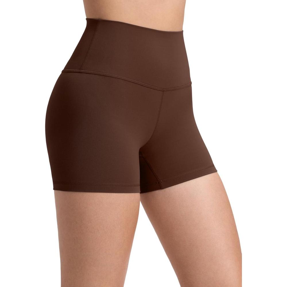 imageCRZ YOGA Butterluxe Biker Shorts 4  High Waisted Booty Workout Volleyball Yoga Womens SpandexLava Brown