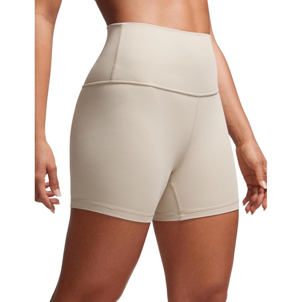 imageCRZ YOGA Butterluxe Biker Shorts 4 High Waisted Booty Workout Volleyball Yoga Womens SpandexMojave Tan