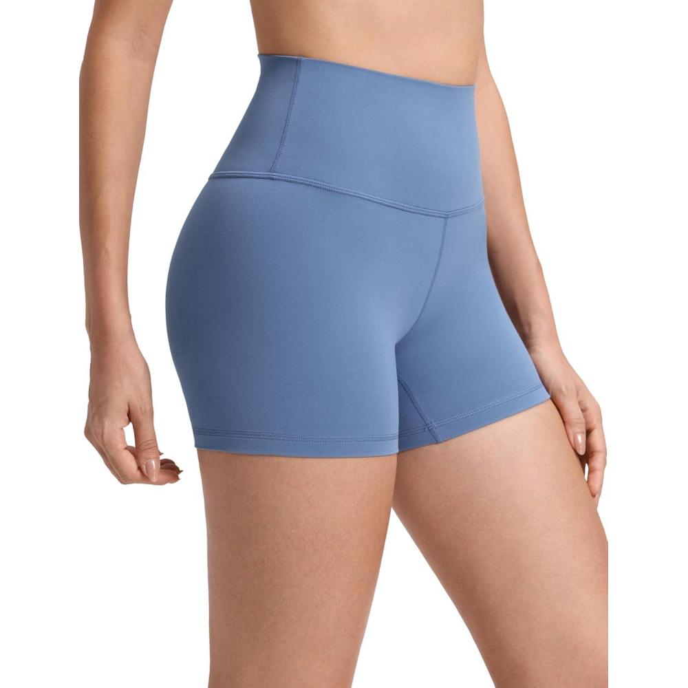 imageCRZ YOGA Butterluxe Biker Shorts 4 High Waisted Booty Workout Volleyball Yoga Womens SpandexOasis Blue