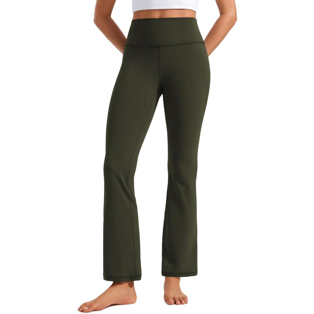 imageCRZ YOGA Butterluxe Flare Leggings 29quot305quot32quot335quot High Waist Bootcut Wide Leg Lounge Womens Yoga Pants with PocketOlive Green