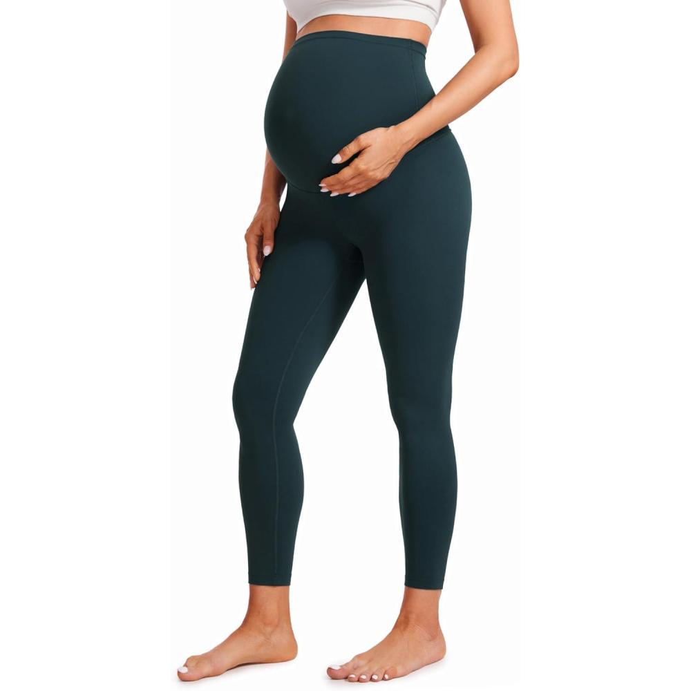 imageCRZ YOGA Butterluxe Maternity Leggings 25quot Over The Belly Buttery Soft Workout Activewear Yoga Womens Pregnancy PantsForest Dark Green