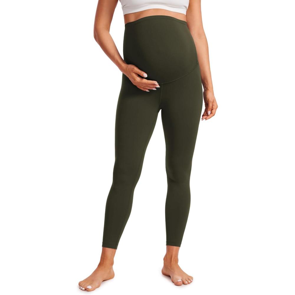 imageCRZ YOGA Butterluxe Maternity Leggings 25quot Over The Belly Buttery Soft Workout Activewear Yoga Womens Pregnancy PantsOlive Green