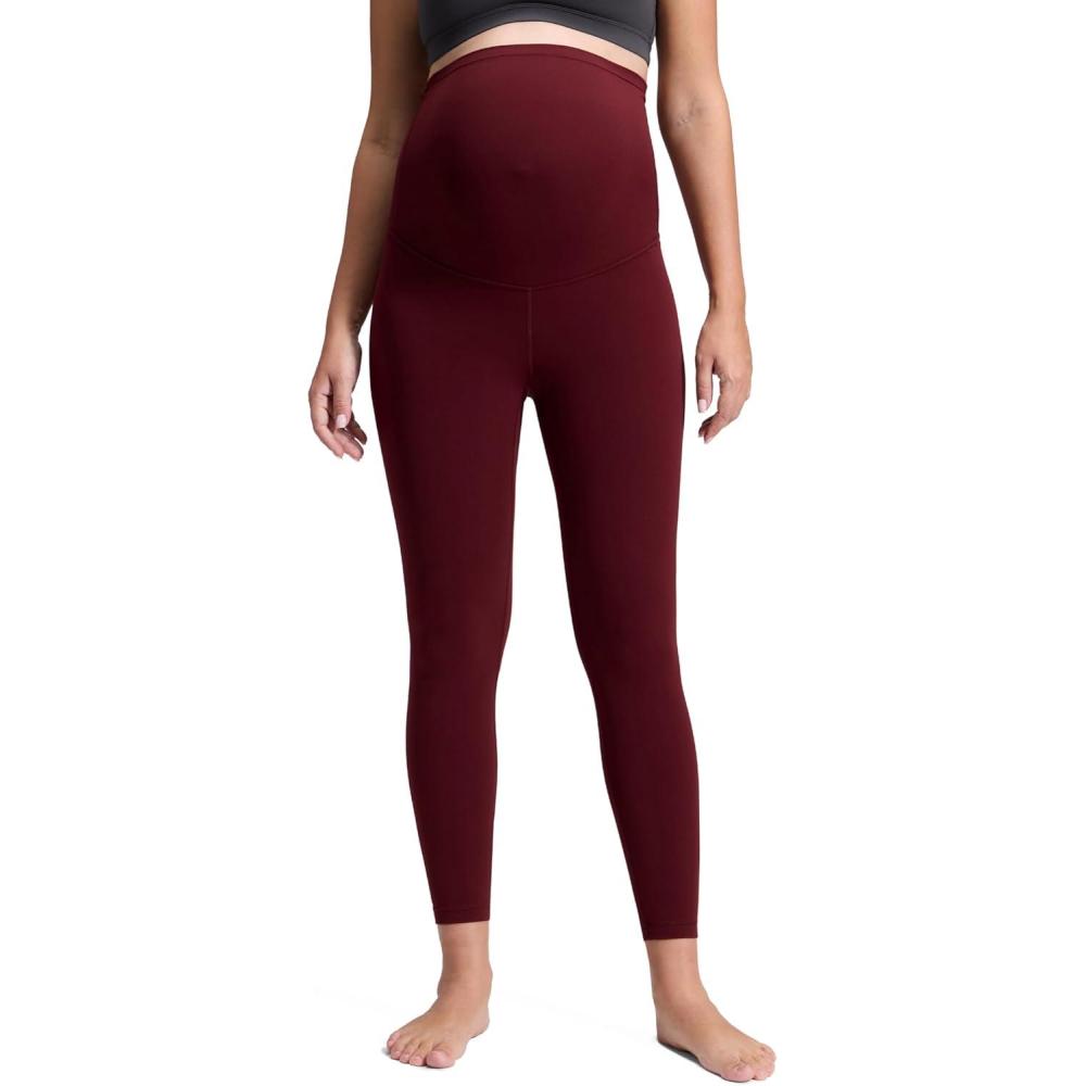 imageCRZ YOGA Butterluxe Maternity Leggings 25quot Over The Belly Buttery Soft Workout Activewear Yoga Womens Pregnancy PantsRed Merlot