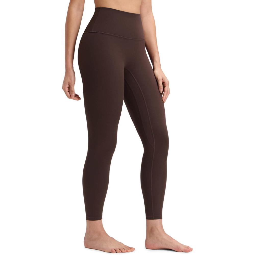 imageCRZ YOGA Butterluxe No Front Seam Yoga Leggings 25quot High Waisted Womens Lounge Pants Pilates Workout Athletic Buttery SoftHot Fudge Brown