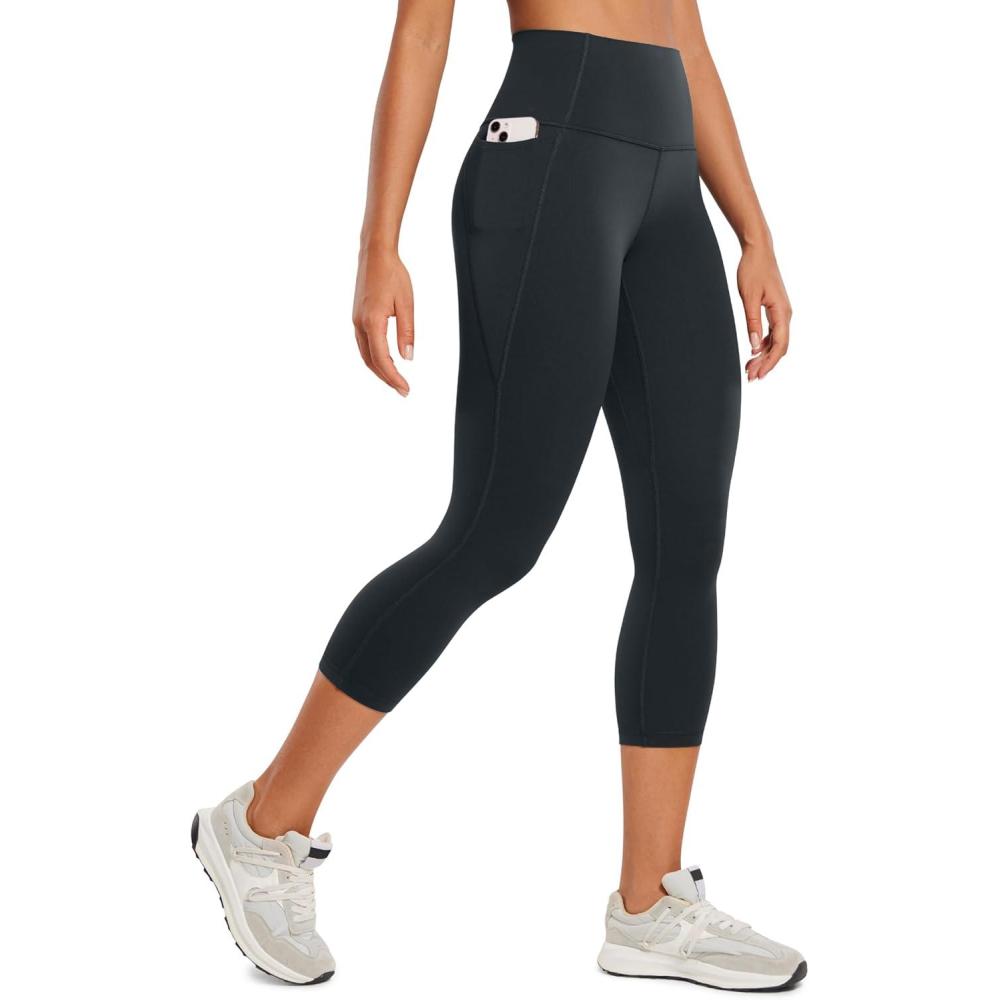 imageCRZ YOGA Butterluxe Workout Capri Leggings Pockets 21quot High Waisted Gym Athletic Womens Crop YogaMelanite