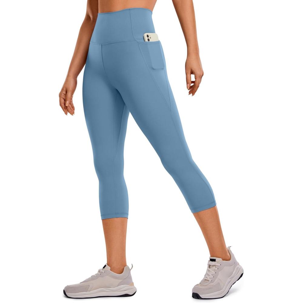 imageCRZ YOGA Butterluxe Workout Capri Leggings Pockets 21quot High Waisted Gym Athletic Womens Crop YogaUniverse Blue
