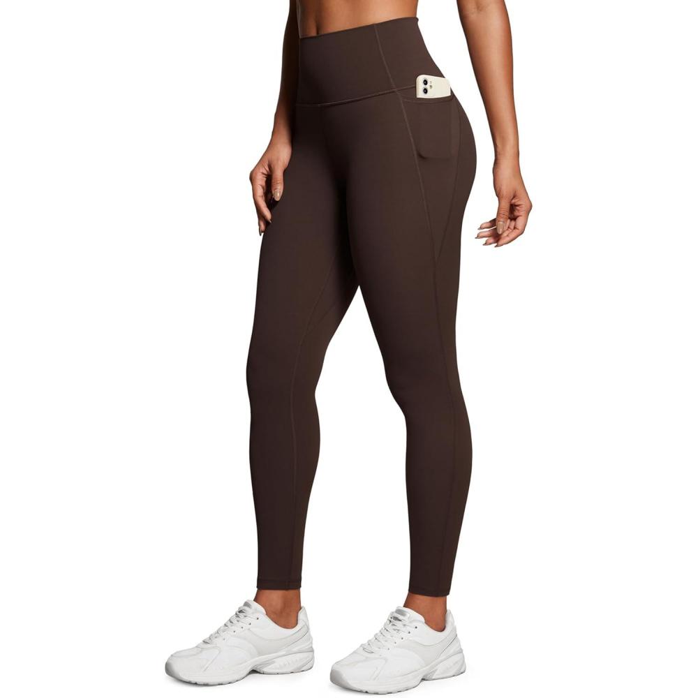 imageCRZ YOGA Butterluxe Workout Leggings Pockets 28 High Waisted Gym Womens Yoga Pants Running Buttery SoftHot Fudge Brown