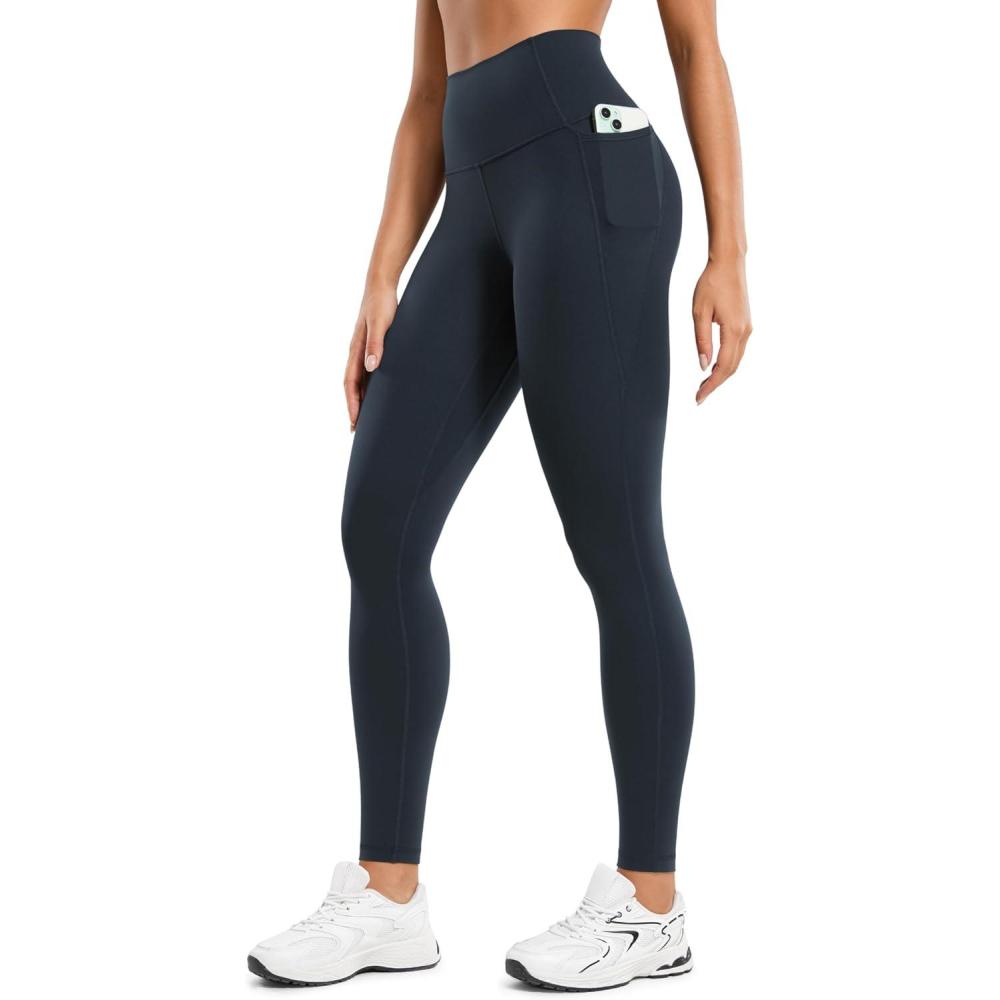 imageCRZ YOGA Butterluxe Workout Leggings Pockets 28 High Waisted Gym Womens Yoga Pants Running Buttery SoftTrue Navy