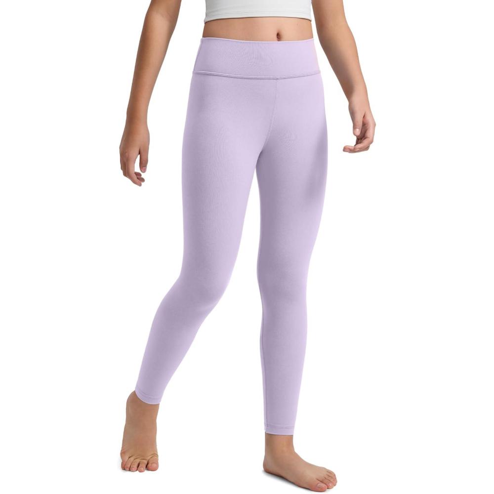 imageCRZ YOGA Girls Butterluxe Full Length Yoga Leggings  Athletic Sports Casual Pants High Waist Tights Kids TeenLilac Air