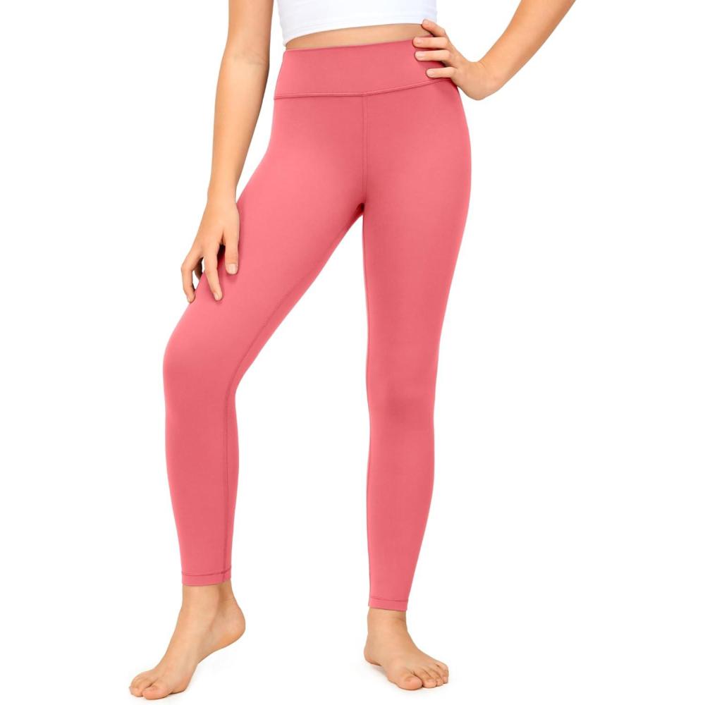 imageCRZ YOGA Girls Butterluxe Full Length Yoga Leggings Athletic Sports Casual Pants High Waist Tights Kids TeenRaspberry Sorbet