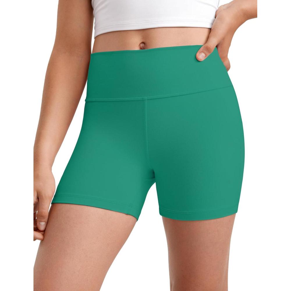 imageCRZ YOGA Girls Butterluxe High Waist Athletic Biker Shorts Dance Yoga Casual Kids Teen SummerCascadia Green