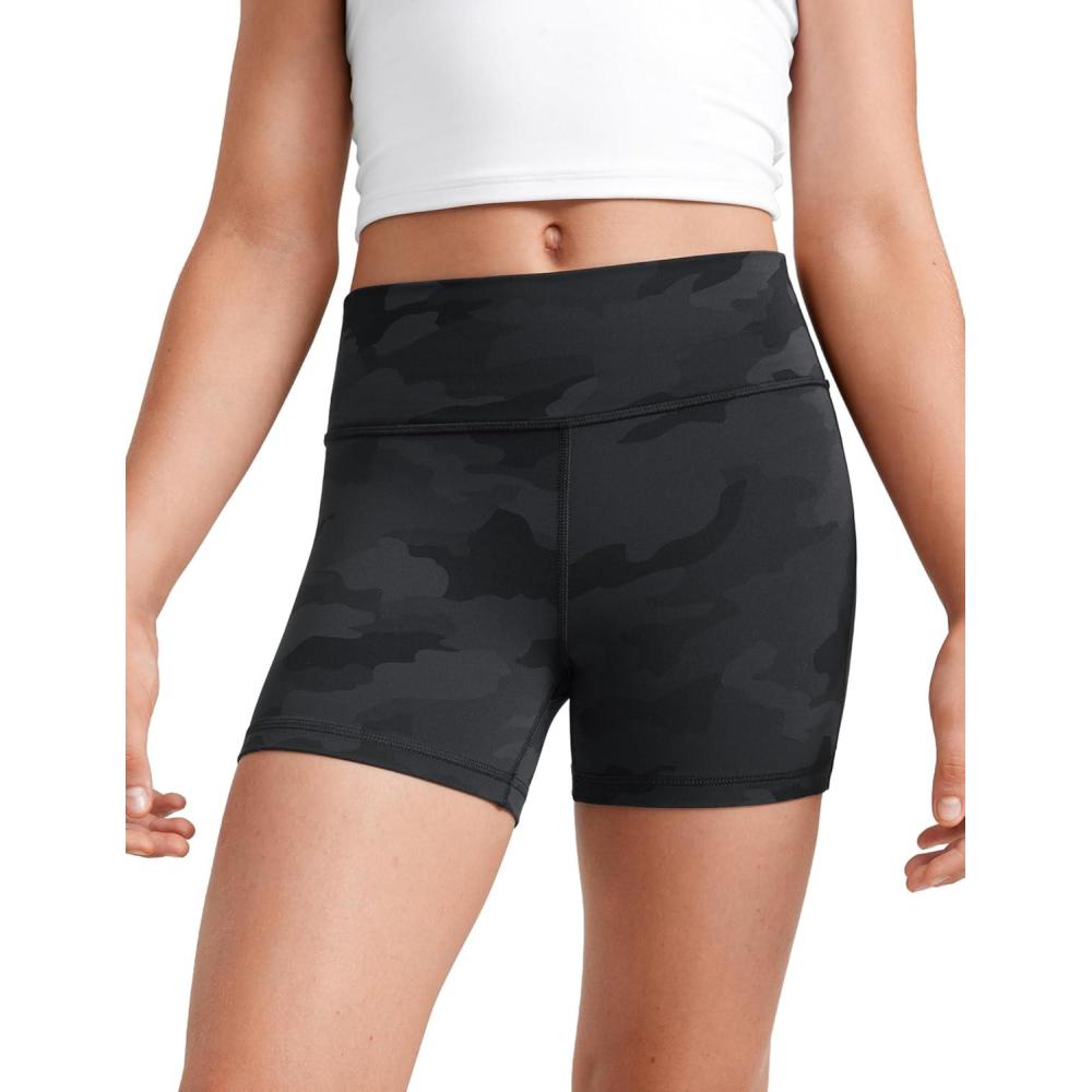 imageCRZ YOGA Girls Butterluxe High Waist Athletic Biker Shorts Dance Yoga Casual Kids Teen SummerDark Grey Camouflage 2