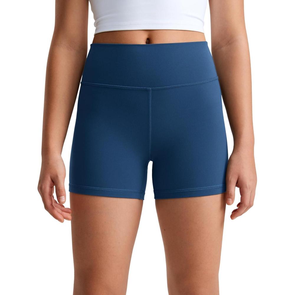 imageCRZ YOGA Girls Butterluxe High Waist Athletic Biker Shorts Dance Yoga Casual Kids Teen SummerFrench Navy