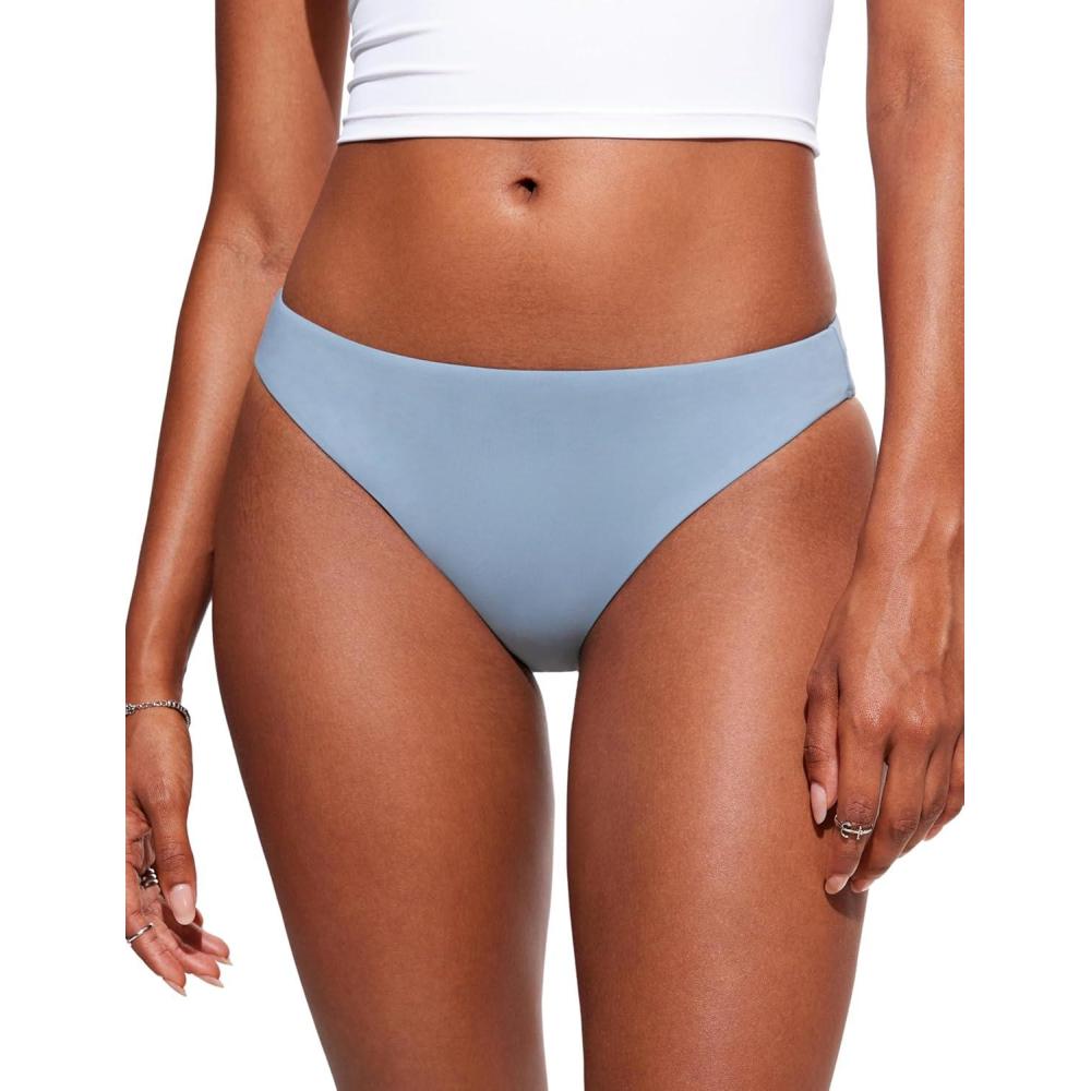 imageCRZ YOGA Low Waisted Bikini Bottom for Women  Cheeky Basic Bathing Swimsuit Swim BriefsCambric Blue