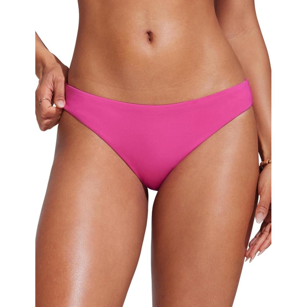 imageCRZ YOGA Low Waisted Bikini Bottom for Women  Cheeky Basic Bathing Swimsuit Swim BriefsRose Violet