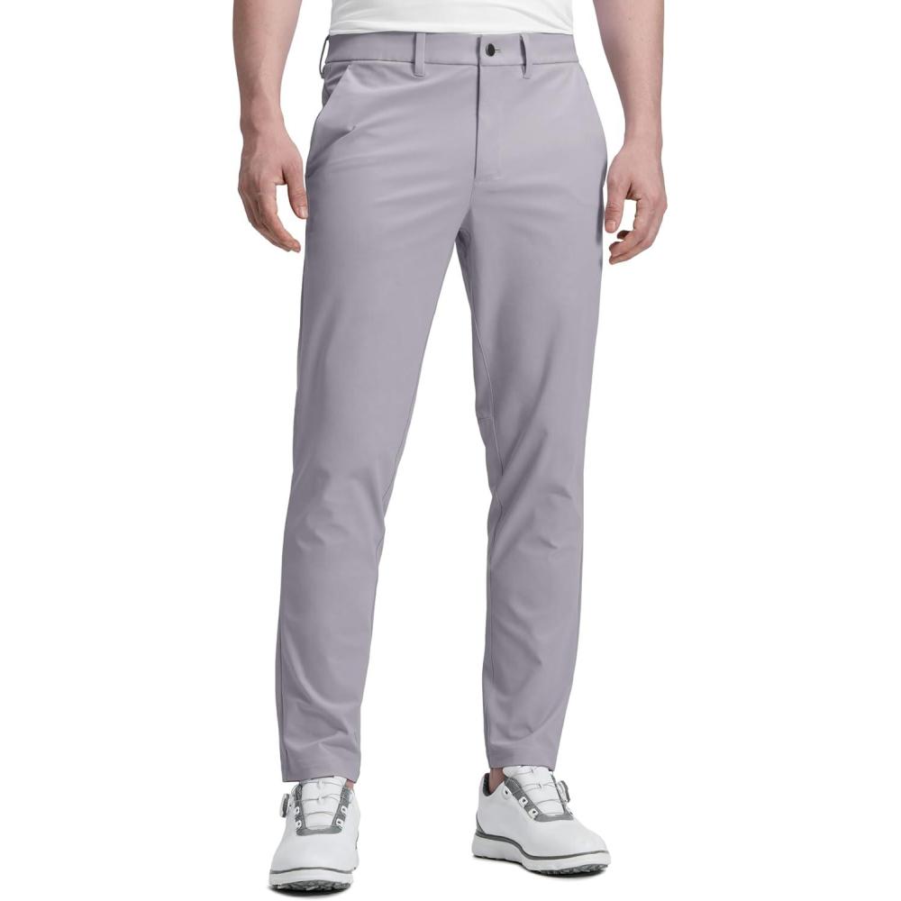 imageCRZ YOGA Mens All Day Comfy Golf Pants 28quot30quot32quot34quot36quot Quick Dry Lightweight Work Casual Trousers with PocketsDark Chrome