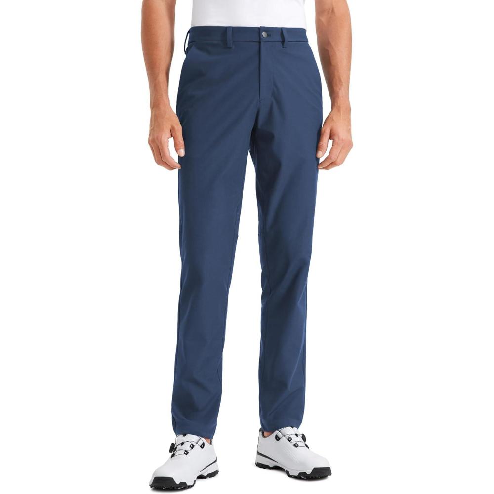 imageCRZ YOGA Mens All Day Comfy Golf Pants 28quot30quot32quot34quot36quot Quick Dry Lightweight Work Casual Trousers with PocketsElectric Blue