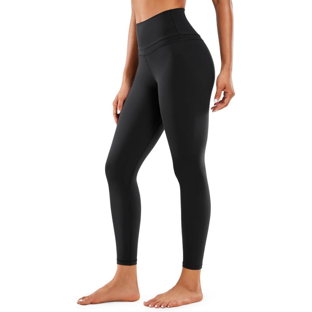 imageCRZ YOGA Naked Feeling Workout Leggings 25 High Waist Yoga Training Tight Womens PantsBlack