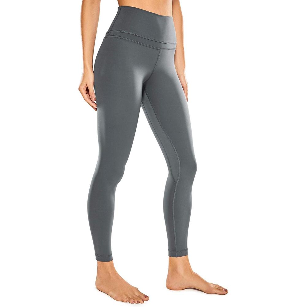 imageCRZ YOGA Naked Feeling Workout Leggings 25 High Waist Yoga Training Tight Womens PantsDark Carbon Gray