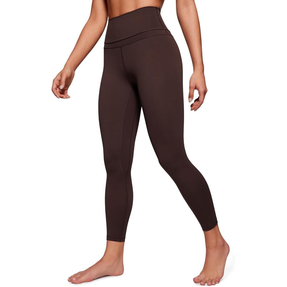 imageCRZ YOGA Naked Feeling Workout Leggings 25 High Waist Yoga Training Tight Womens PantsHot Fudge Brown