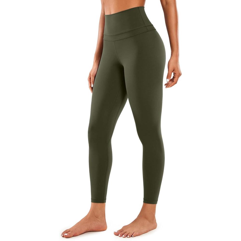 imageCRZ YOGA Naked Feeling Workout Leggings 25 High Waist Yoga Training Tight Womens PantsOlive Green
