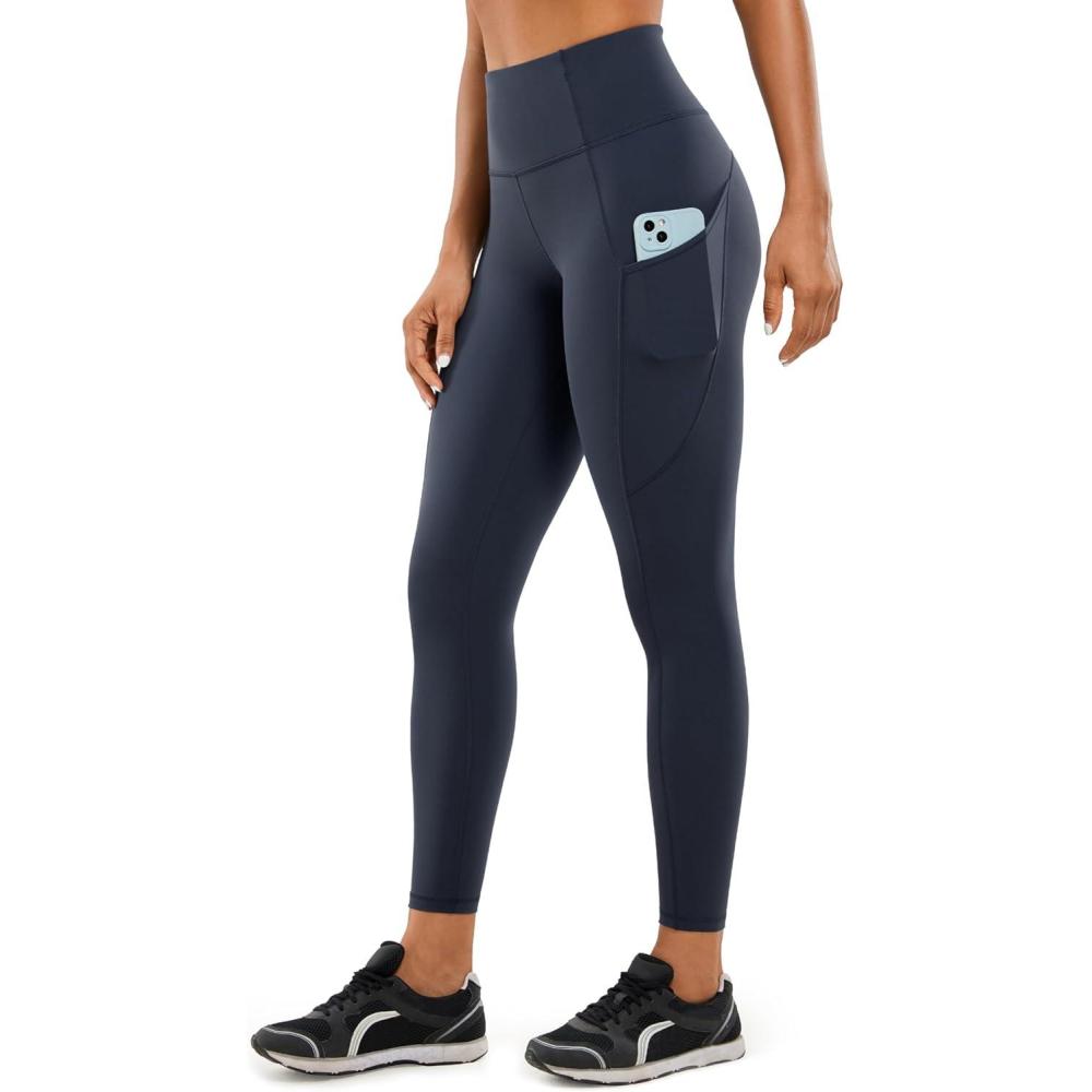 imageCRZ YOGA Naked Feeling Workout Leggings Pockets 25 High Waisted Womens Yoga Pants Running TightsNavy