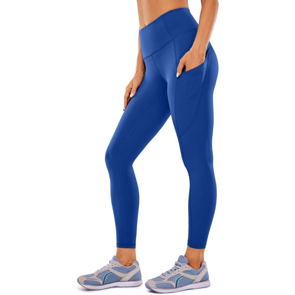 imageCRZ YOGA Naked Feeling Workout Leggings Pockets 25 High Waisted Womens Yoga Pants Running TightsWaves Blue