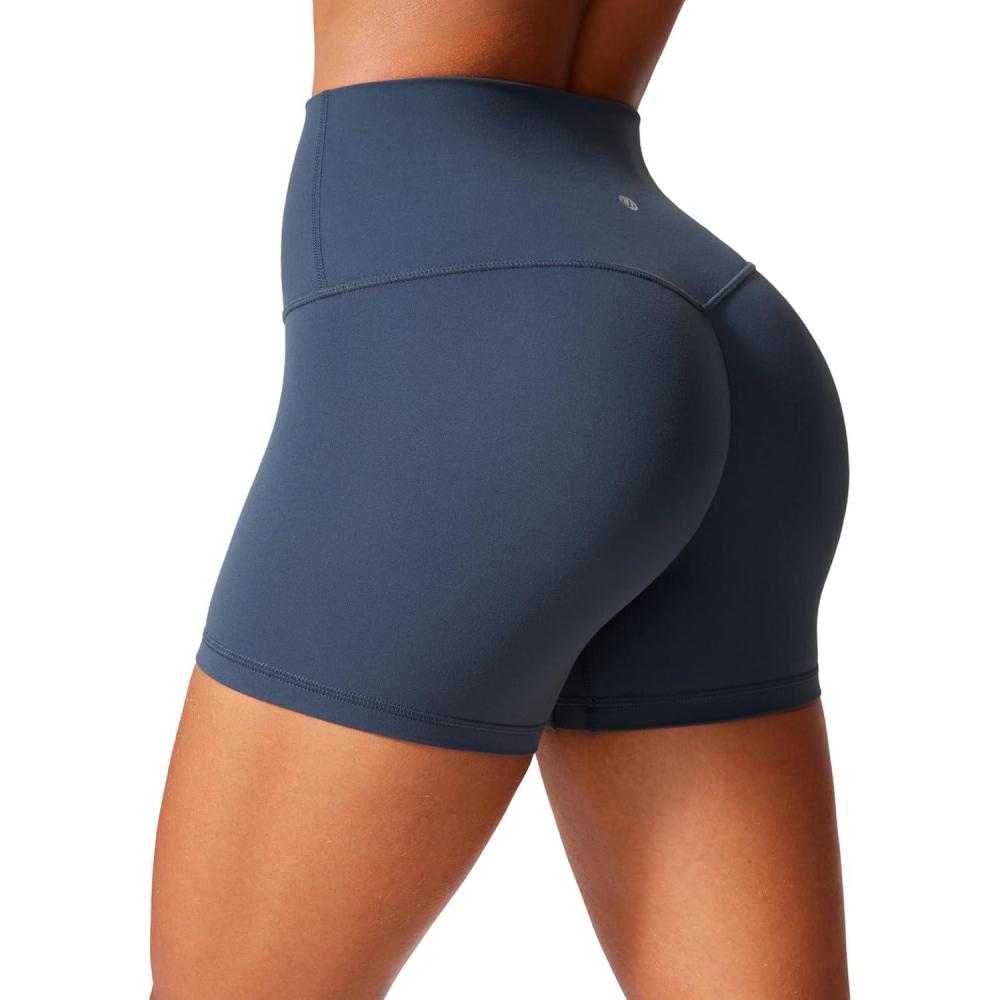 imageCRZ YOGA Secretsculpt Butterlift Biker Shorts 4quot No Front Seam High Waisted Womens Workout Gym Booty Scrunch ButtStelindigo