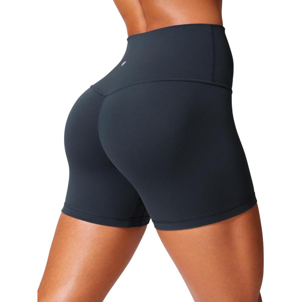 imageCRZ YOGA Secretsculpt Butterlift Biker Shorts 4quot  No Front Seam High Waisted Womens Workout Gym Booty Scrunch ButtTrue Navy