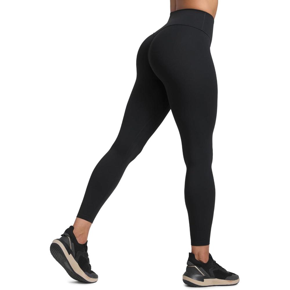 imageCRZ YOGA Secretsculpt Butterlift Workout Leggings 25quot No Front Seam High Waisted Womens Yoga Pants Booty Scrunch ButtBlack