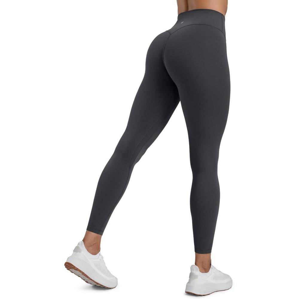 imageCRZ YOGA Secretsculpt Butterlift Workout Leggings 25quot No Front Seam High Waisted Womens Yoga Pants Booty Scrunch ButtMysterious Grey